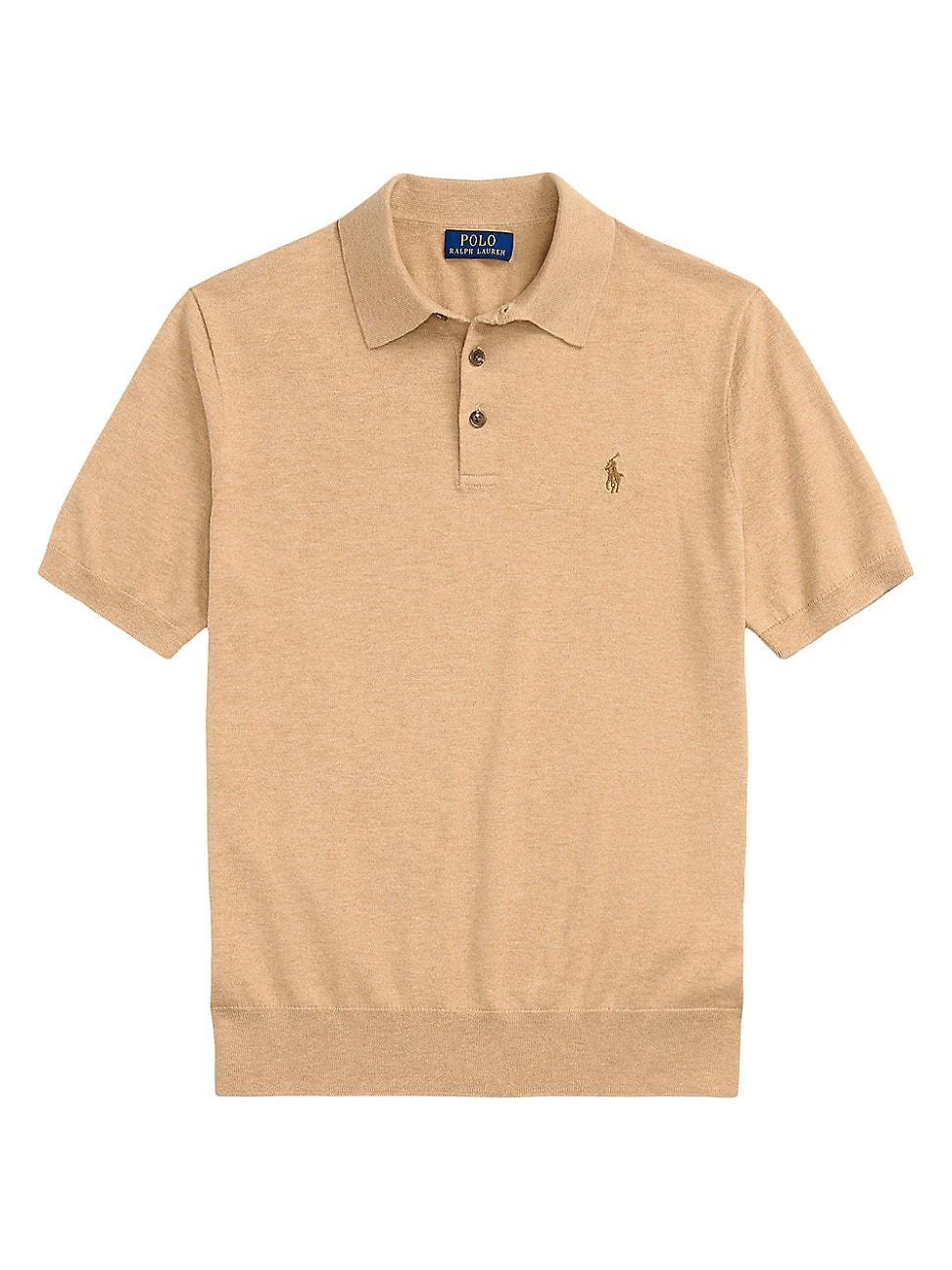 Mens Knit Short-Sleeve Polo Sweater Product Image