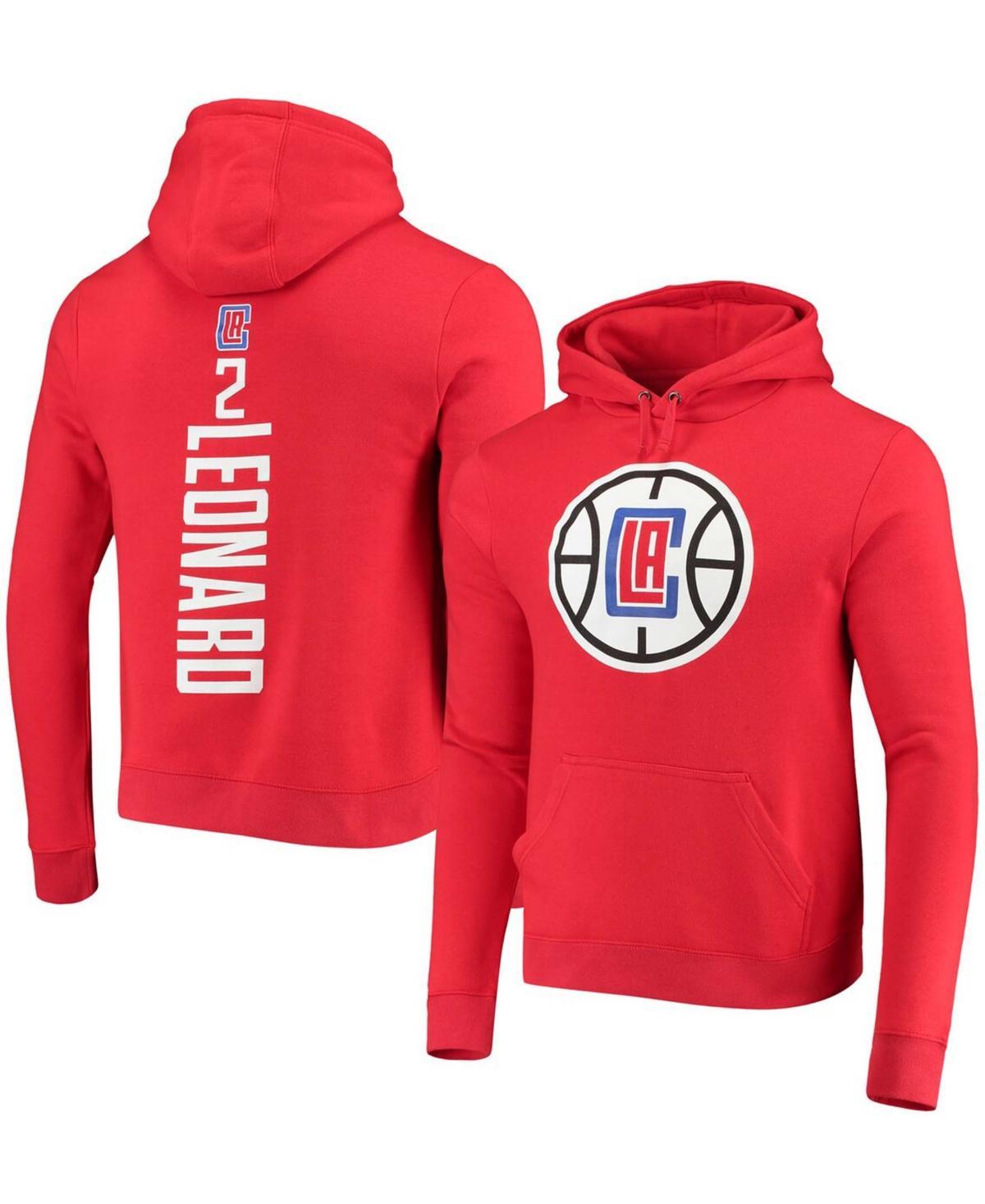 Men's Fanatics Branded Kawhi Leonard Red LA Clippers Playmaker Name & Number Fitted Pullover Hoodie, Size: Large Product Image