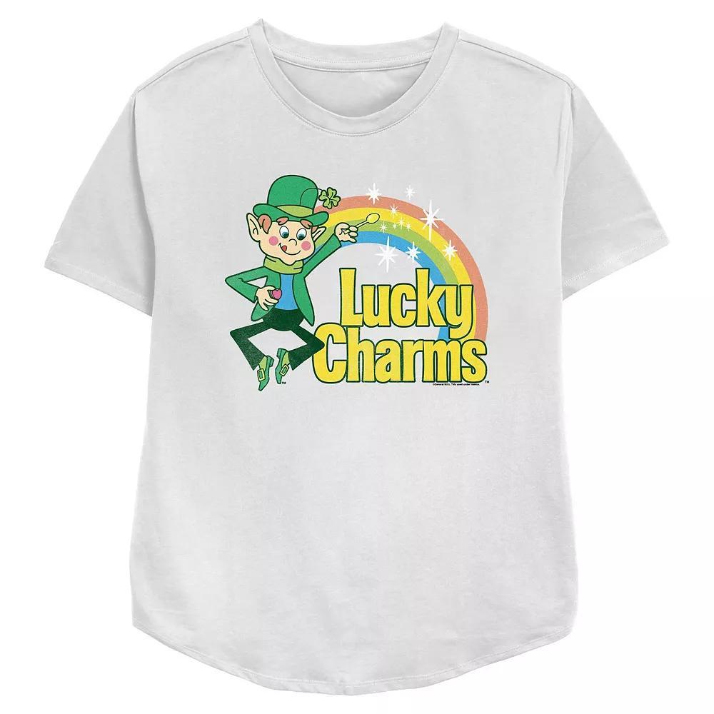 Women's Lucky Charms Relaxed Fit Graphic Tee, Size: Medium, White Product Image