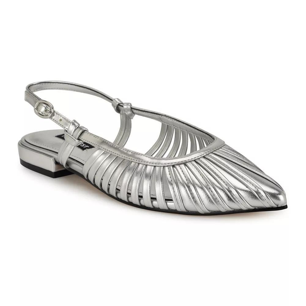 Nine West Nine West Duria Women's Pointy Toe Slip-On Dress Flats, Size: 8.5, Silver Product Image