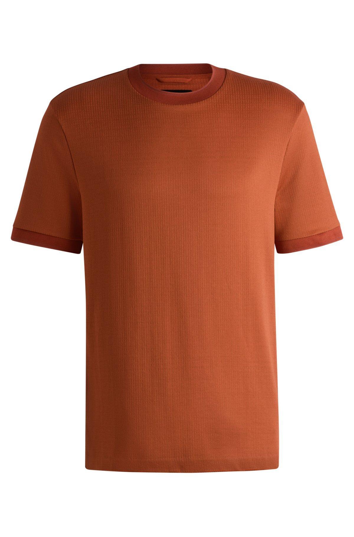 Regular-fit T-shirt in seersucker fabric Product Image