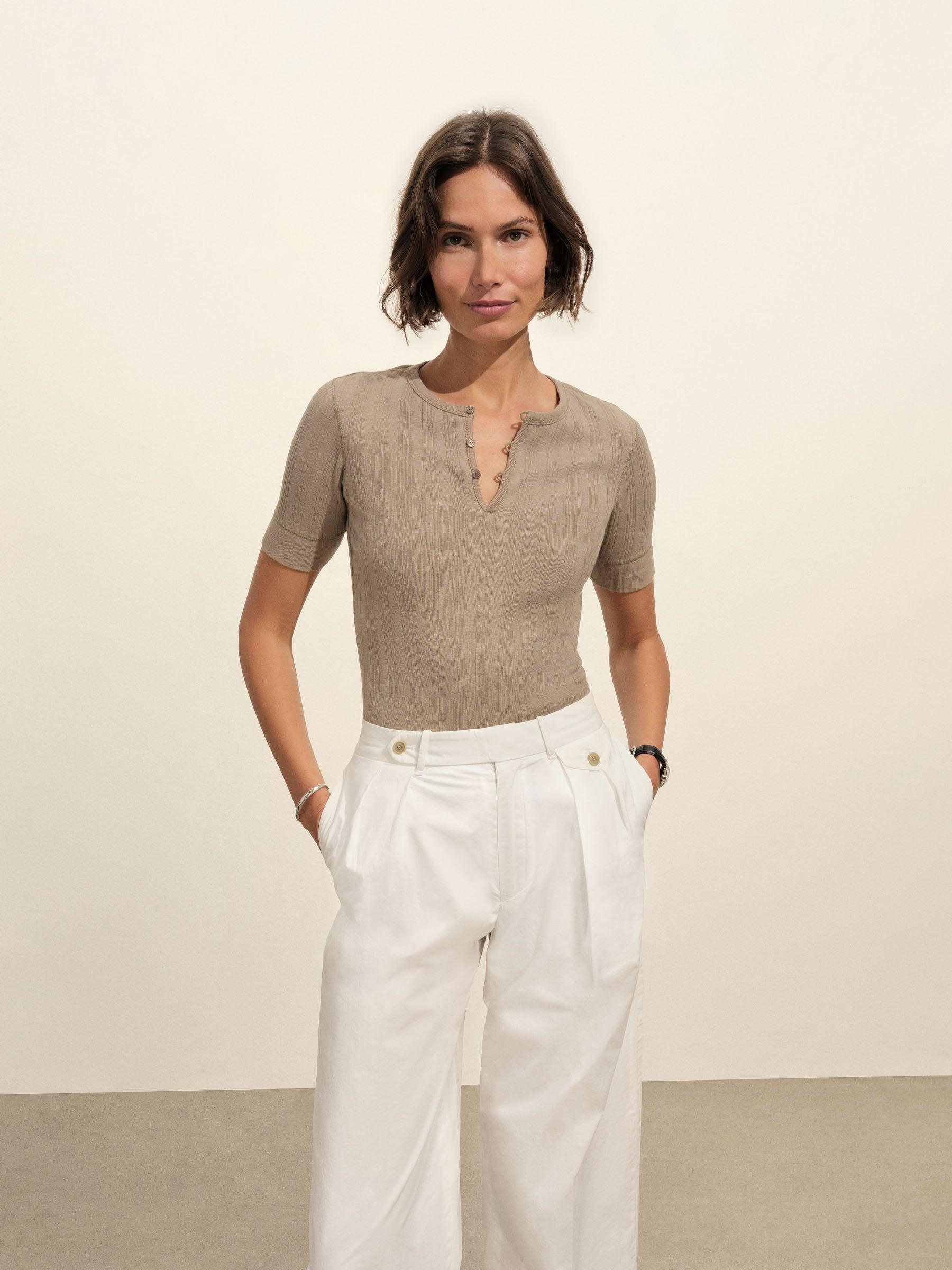 Marsh Fern Heirloom Rib Base Henley Product Image