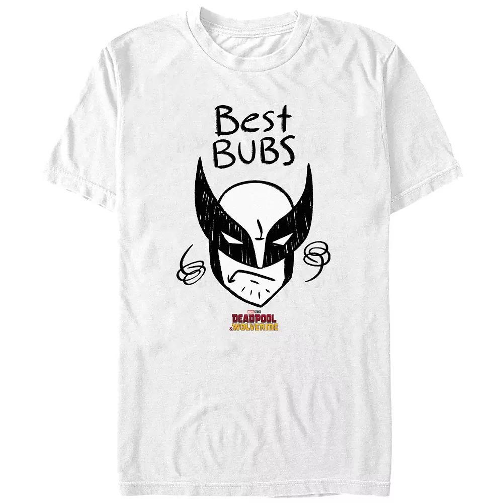 Men's Marvel Deadpool And Wolverine Best Bubs Cartoon Graphic Tee, Size: Medium, White Product Image