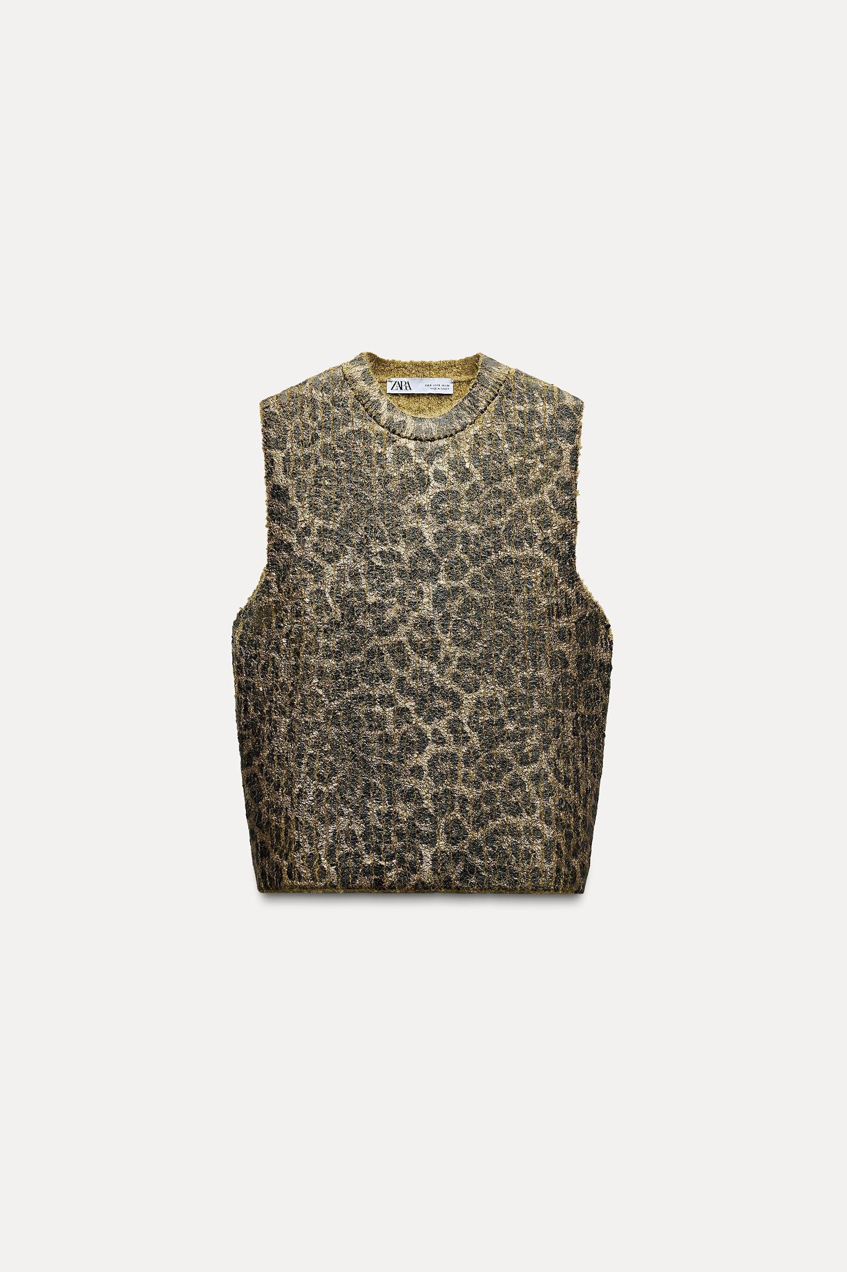 ANIMAL PRINT FOIL KNIT TOP Product Image