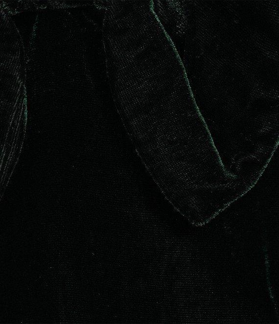 WAYF Natalie Velvet V-Neck Sleeveless Bow Detail Mini Dress Product Image