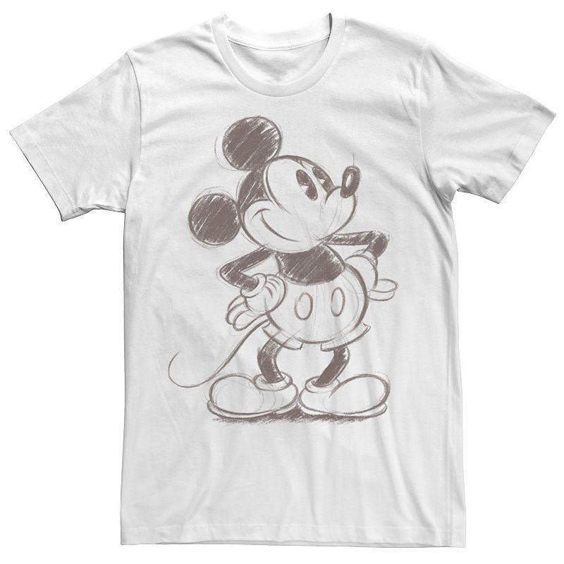 Disney's Mickey Mouse Men's Pencil Sketch Original Graphic Tee, Size: Medium, White Product Image