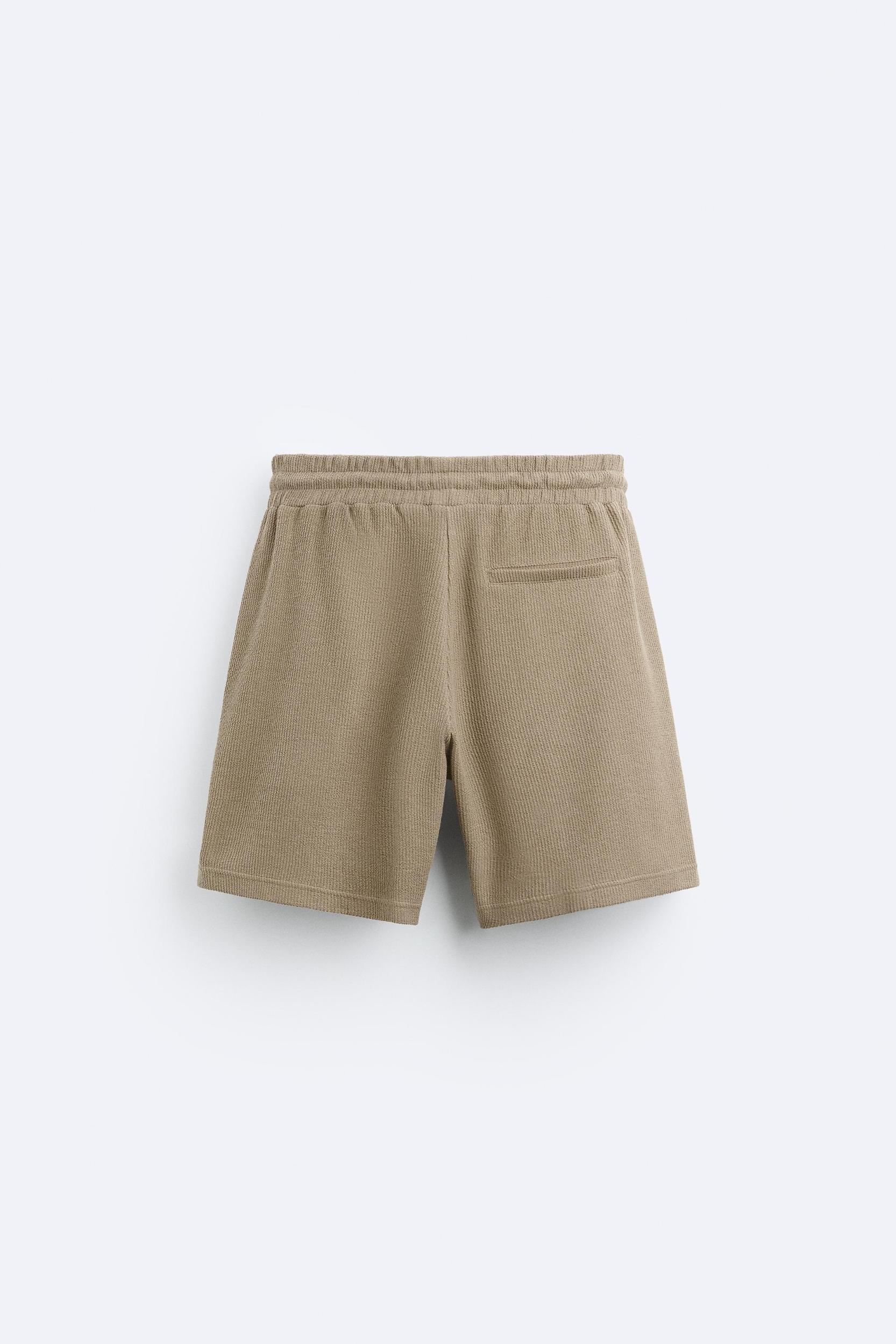 TEXTURED WEAVE SHORTS WITH MESH Product Image