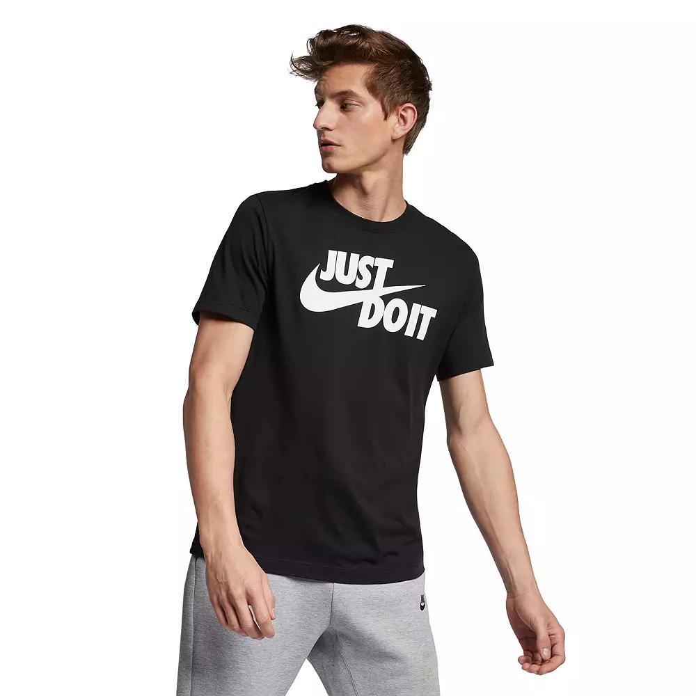 Men's Nike "Just Do It" Logo Tee, Size: Small, Black White Product Image