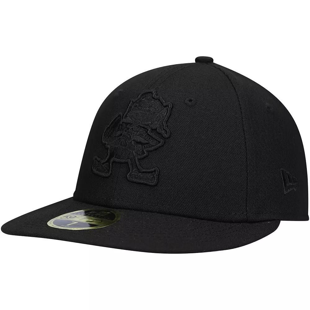 Men's New Era Black Cleveland Browns Historic Logo Black on Black Low Profile 59FIFTY II Fitted Hat, Size: 7 3/4 Product Image
