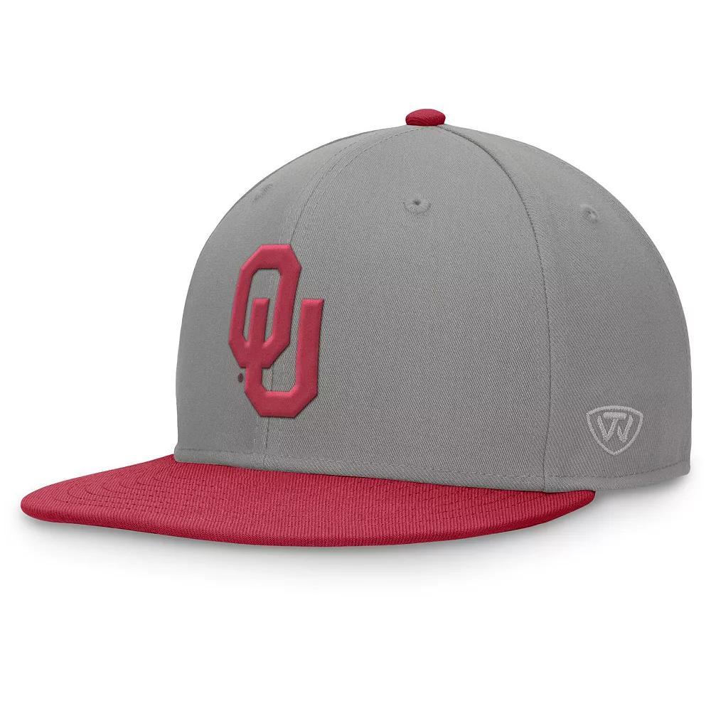 Men's Top of the World Gray/Crimson Oklahoma Sooners Rally Two-Tone Fitted Hat, Size: 7 3/4, Grey Product Image