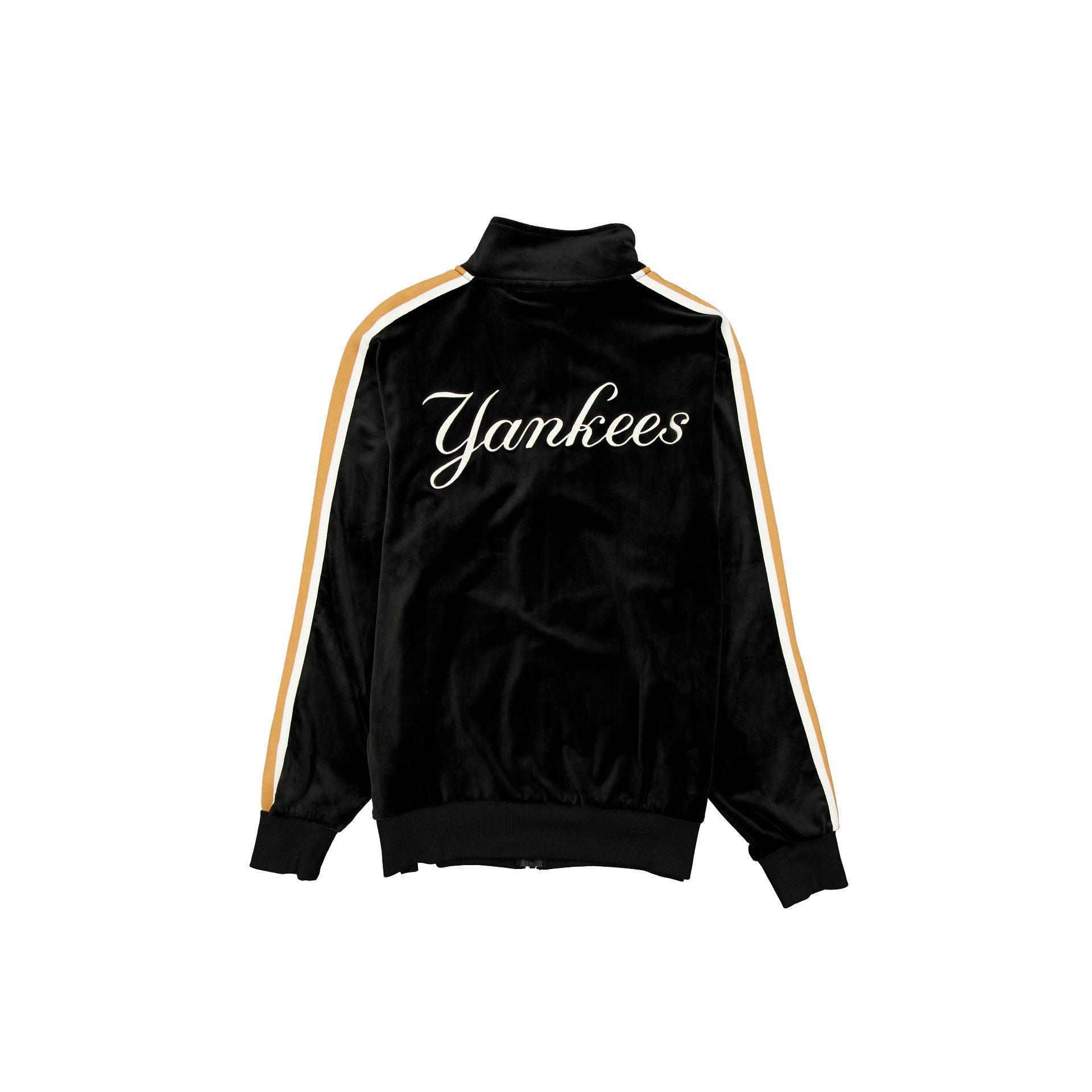 New York Yankees Black Velour Track Jacket Male Product Image