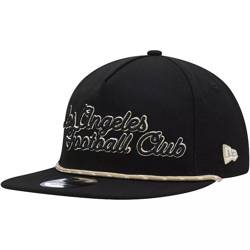 Mens New Era Black LAFC Script Golfer Adjustable Hat Product Image