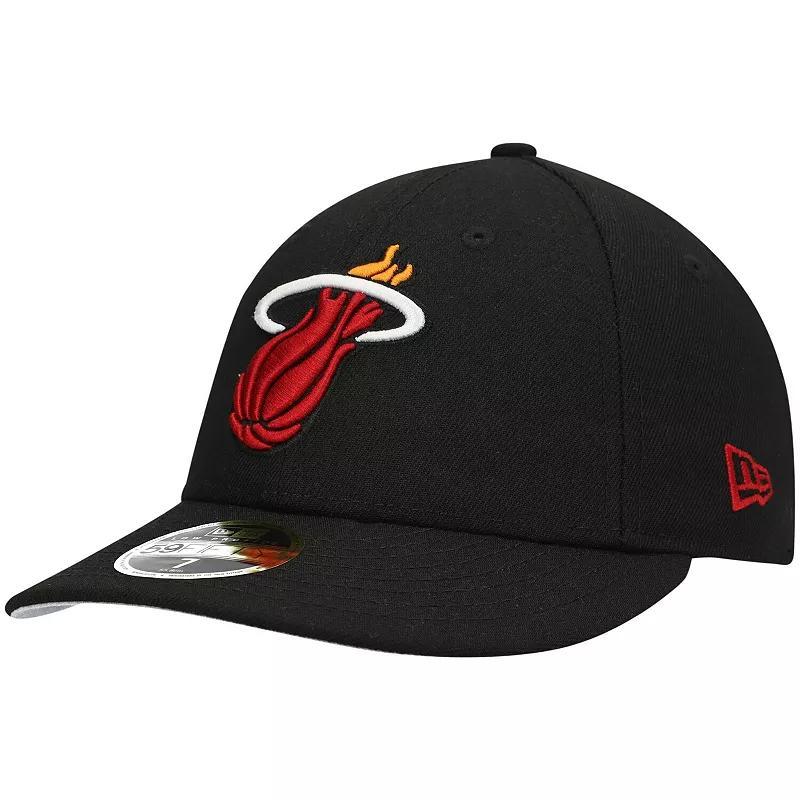 Men's New Era Black Miami Heat Team Low Profile 59FIFTY Fitted Hat, Size: 7 1/8 Product Image