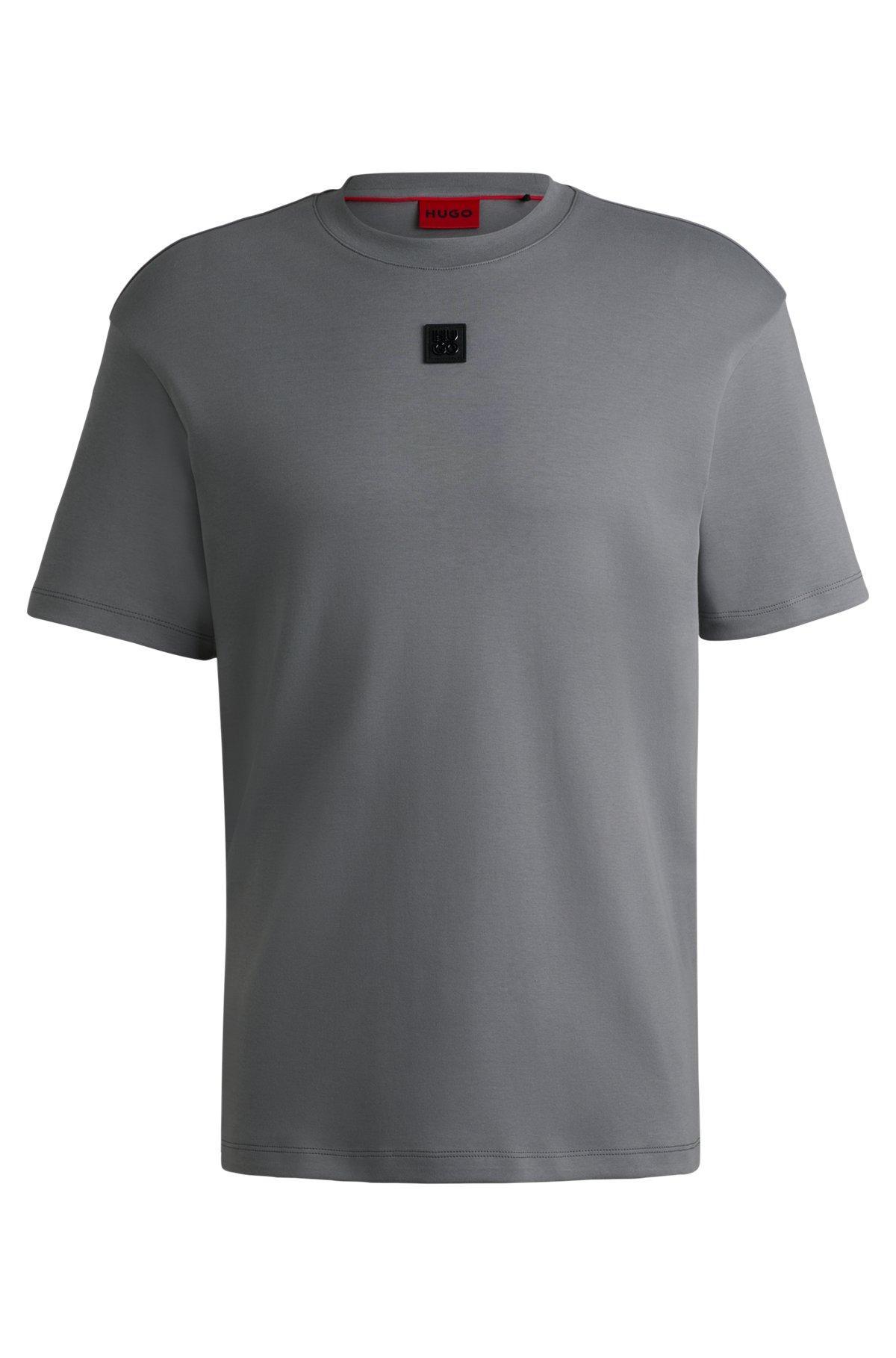 Interlock-cotton regular-fit T-shirt with stacked logo Product Image