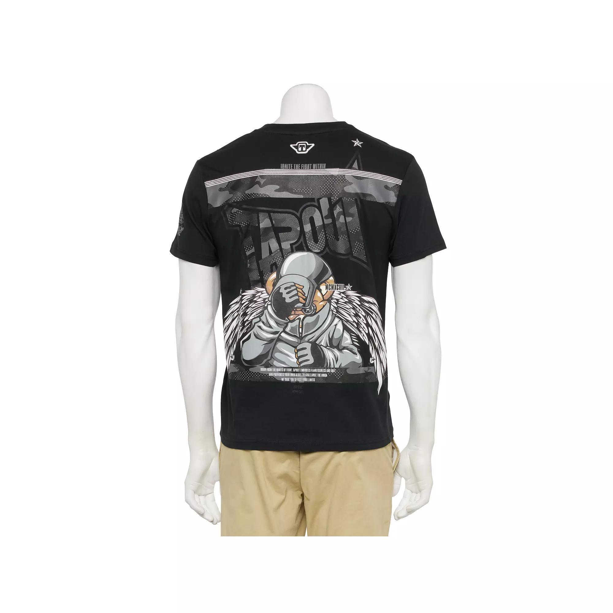 Men's Tapout Flocked Camo Winged Astronaut Graphic Tee, Size: Medium, White Product Image