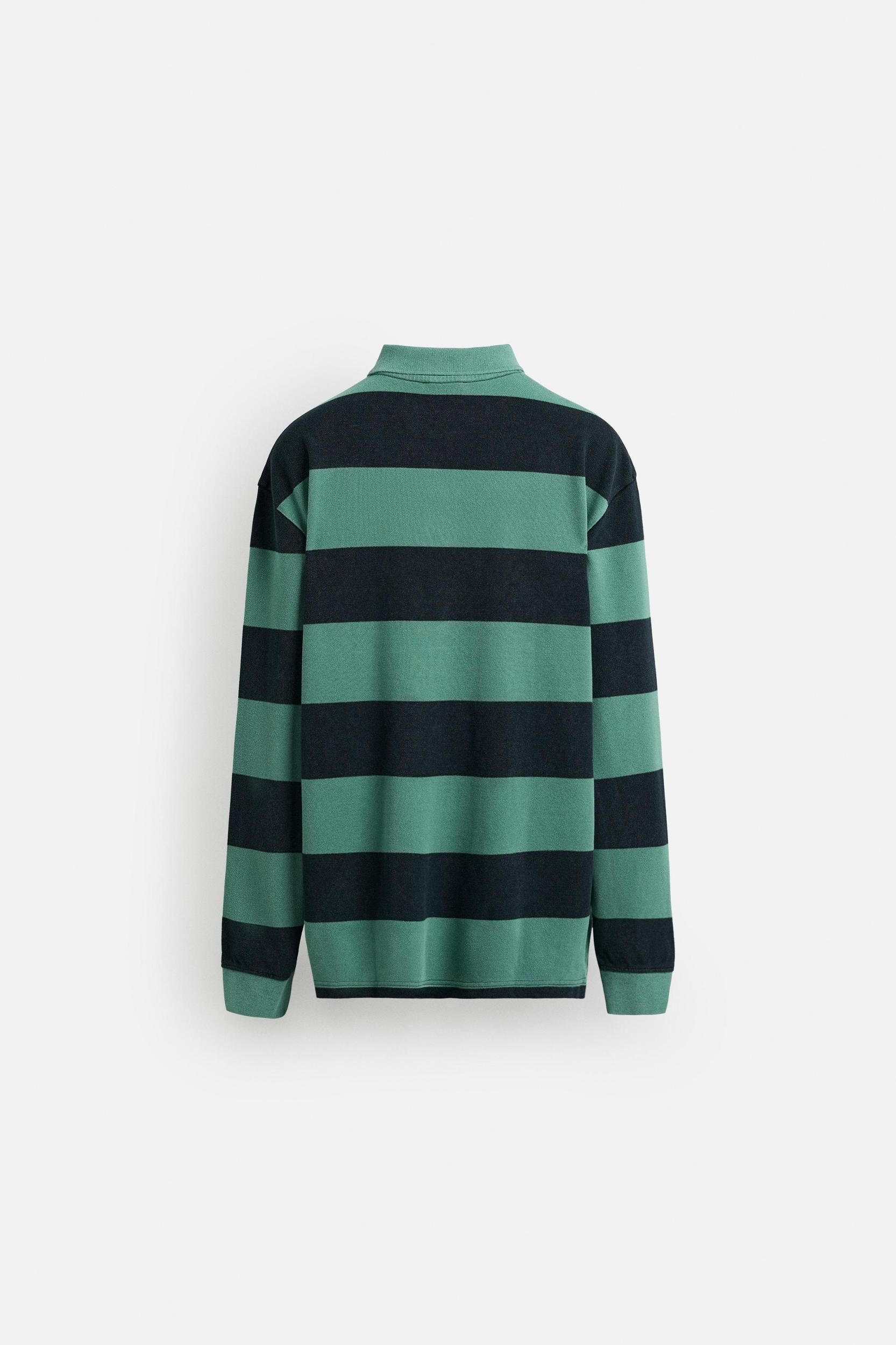 STRIPED WASHED POLO SHIRT Product Image