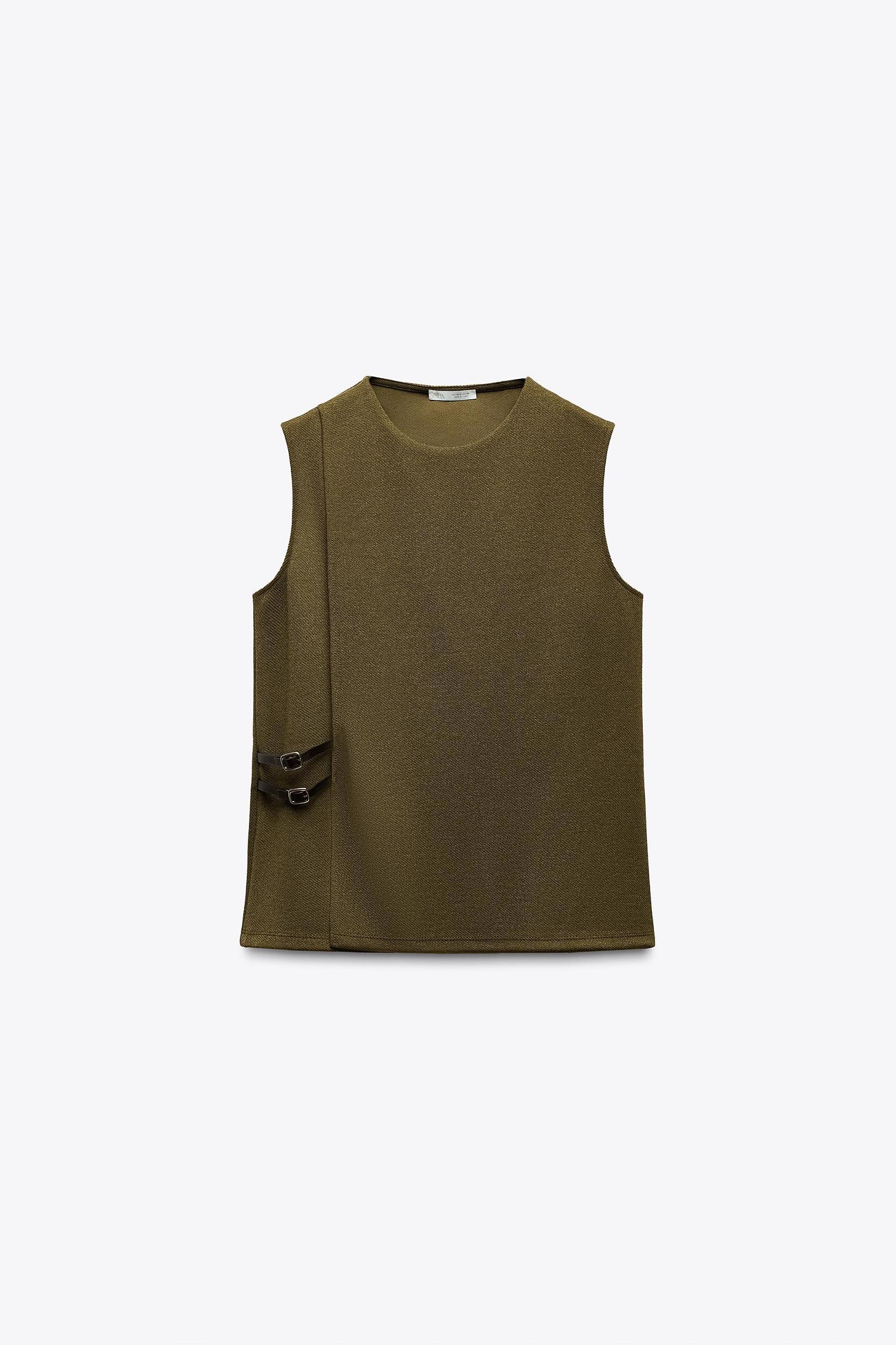 BUCKLE TWILL WRAP TOP Product Image