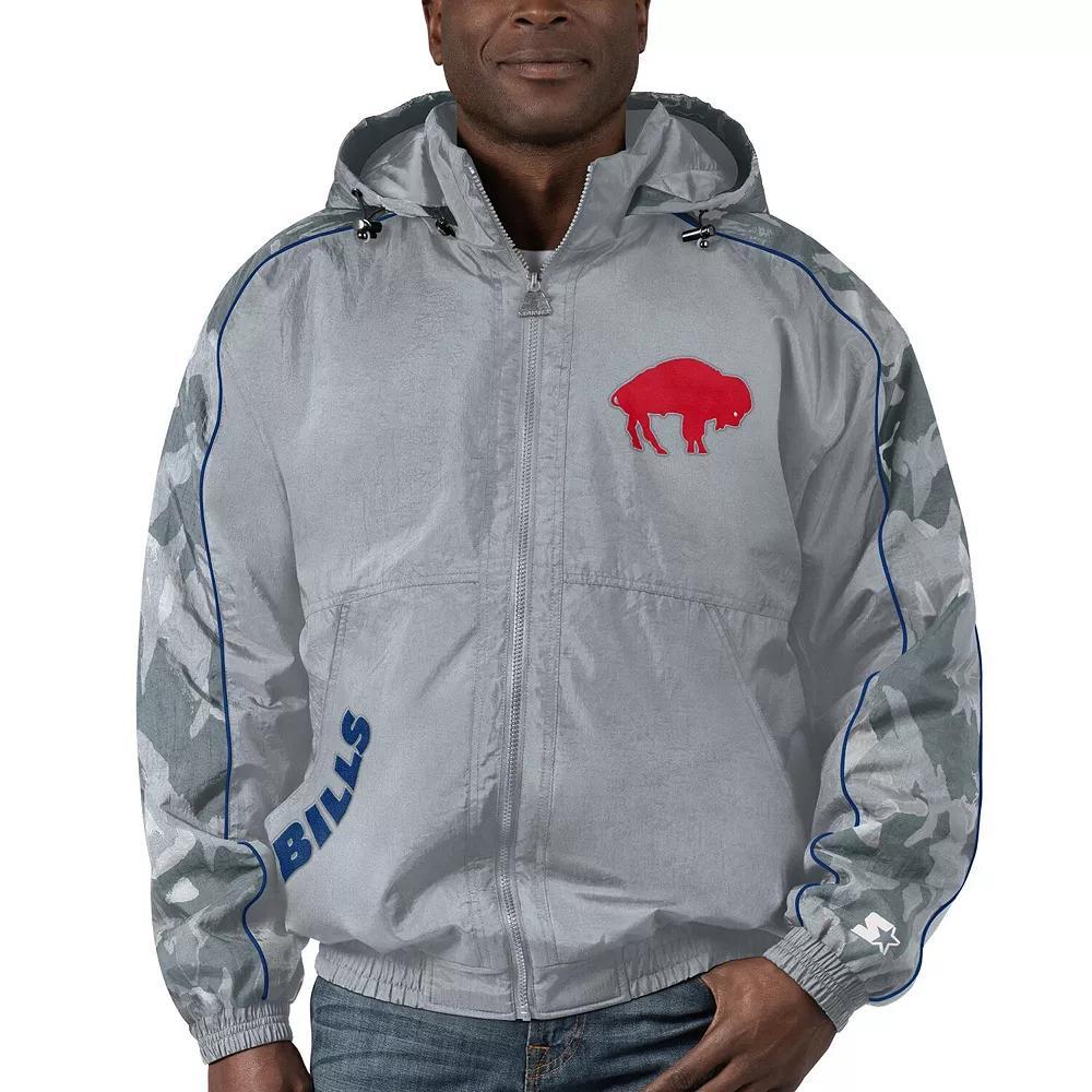 Men's Starter Gray Buffalo Bills Thursday Night Gridiron Throwback Full-Zip Jacket, Size: Medium, Grey Product Image