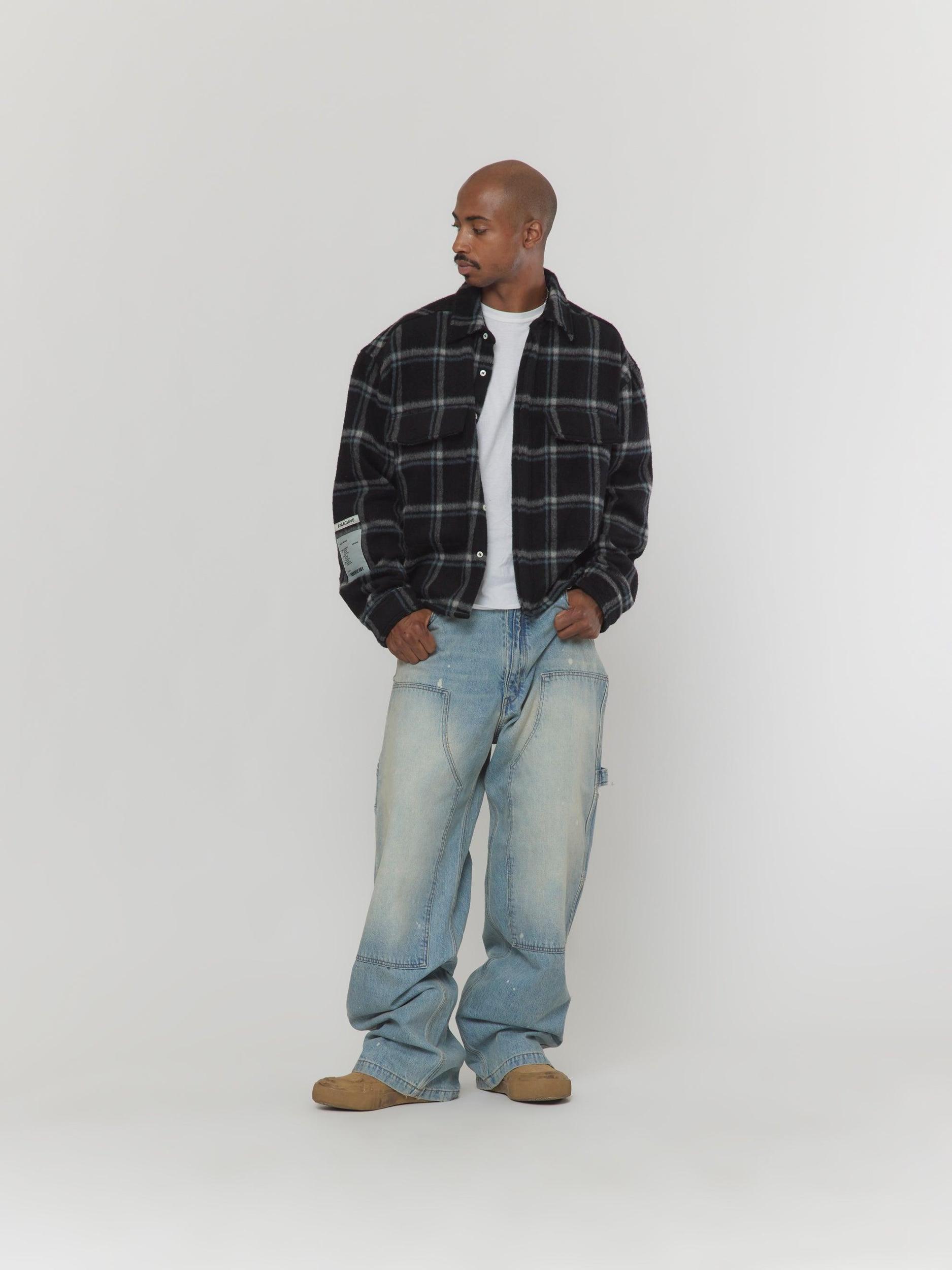 FLAP POCKET SHIRT (Black Plaid) Product Image