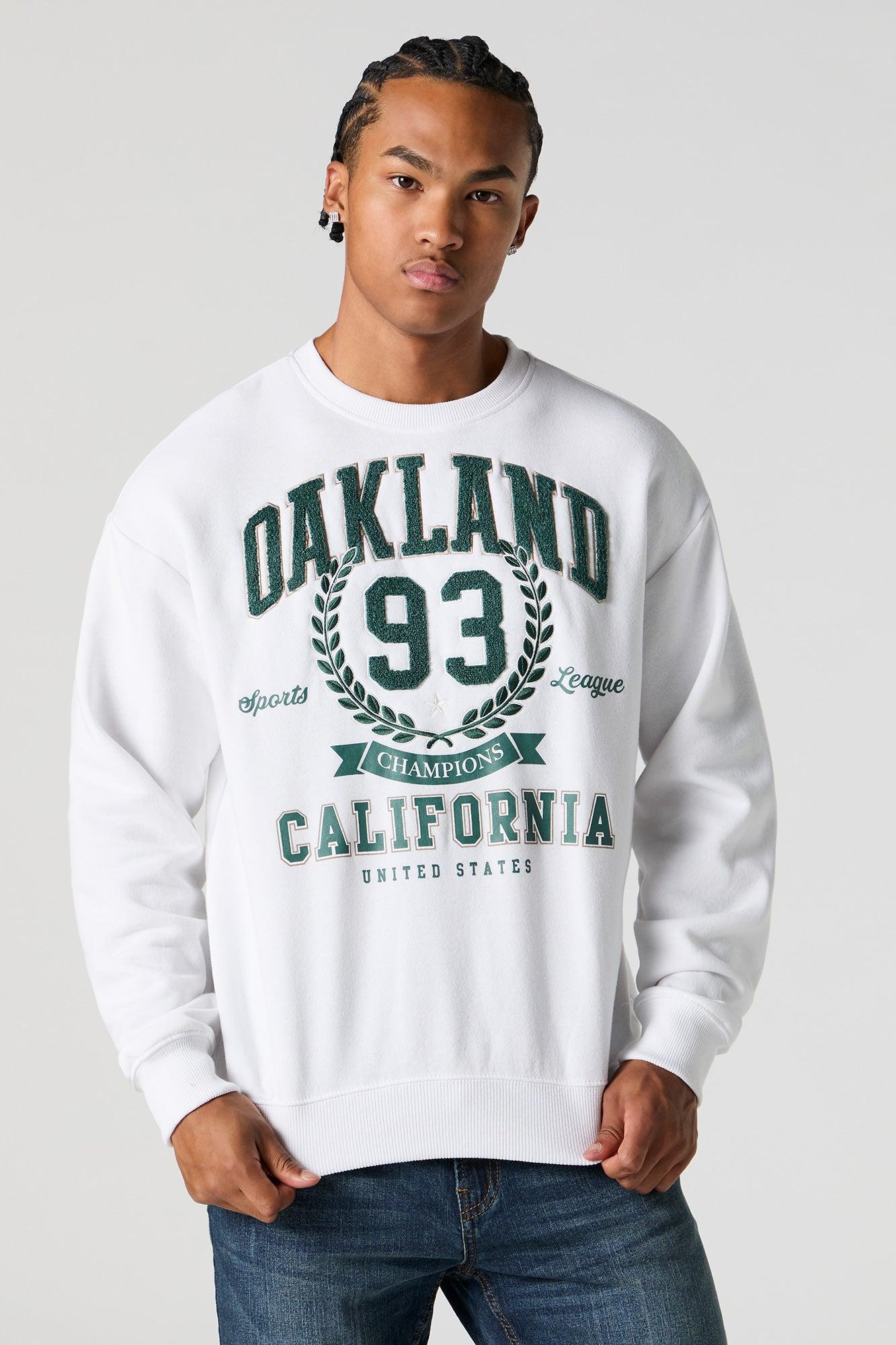 City Chenille Embroidered Fleece Sweatshirt Male Product Image