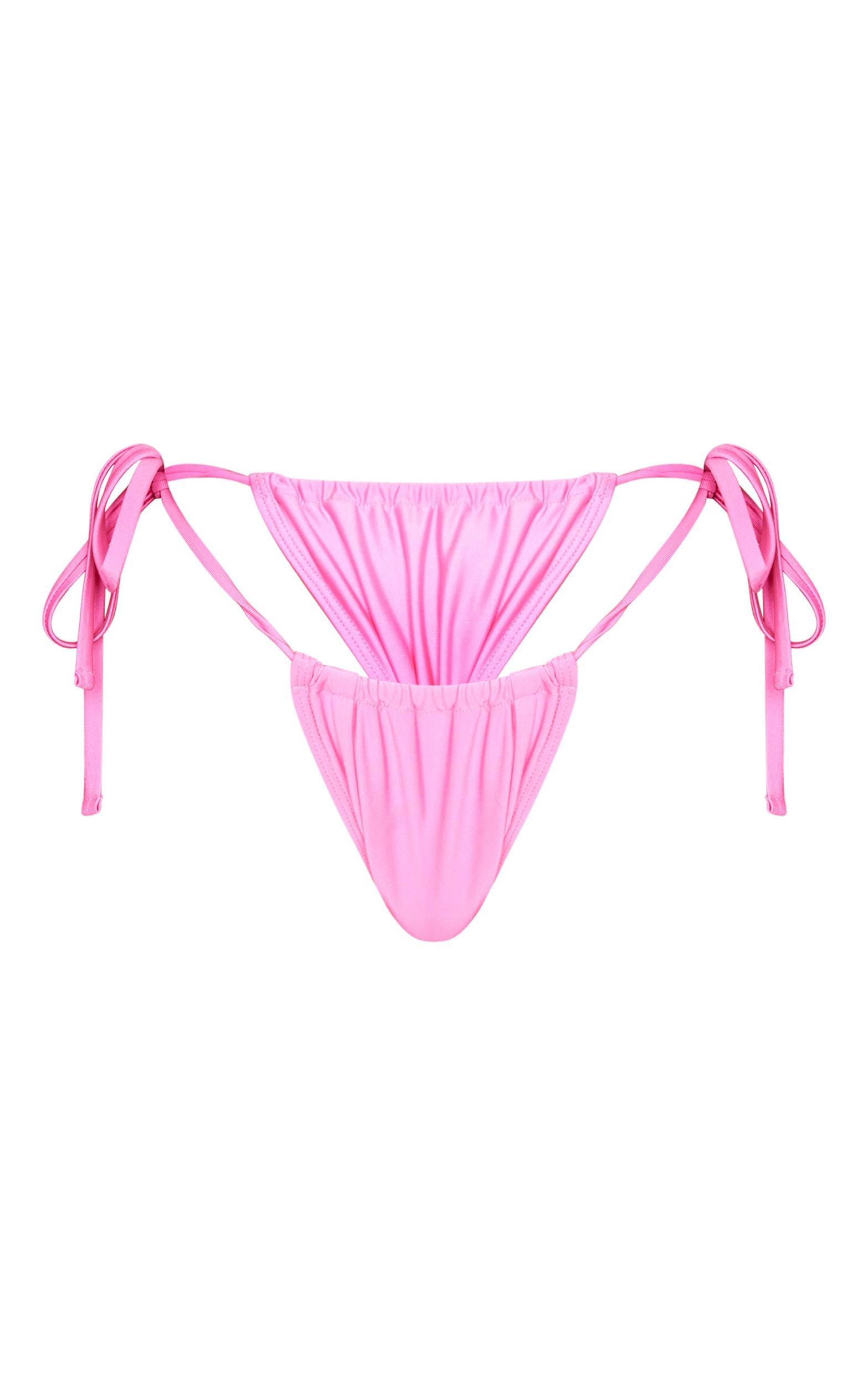 Pink Side Tie Bikini Bottoms Product Image