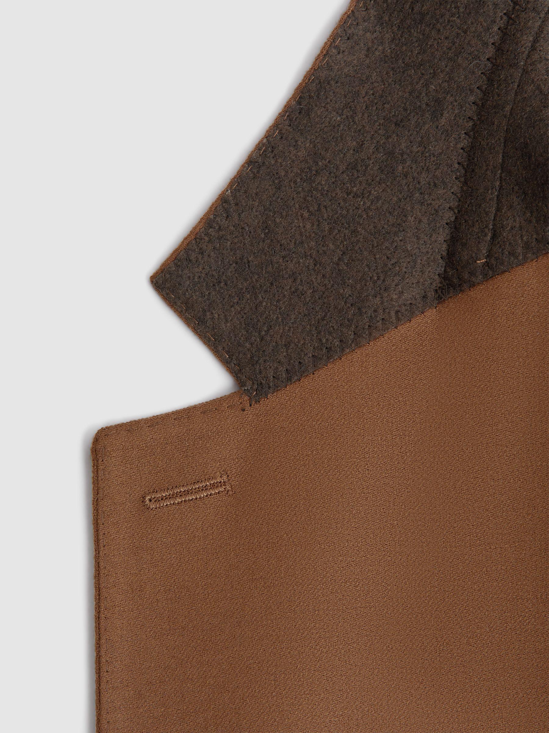 Slim Fit Wool Blend Single Breasted Blazer in Tobacco Product Image