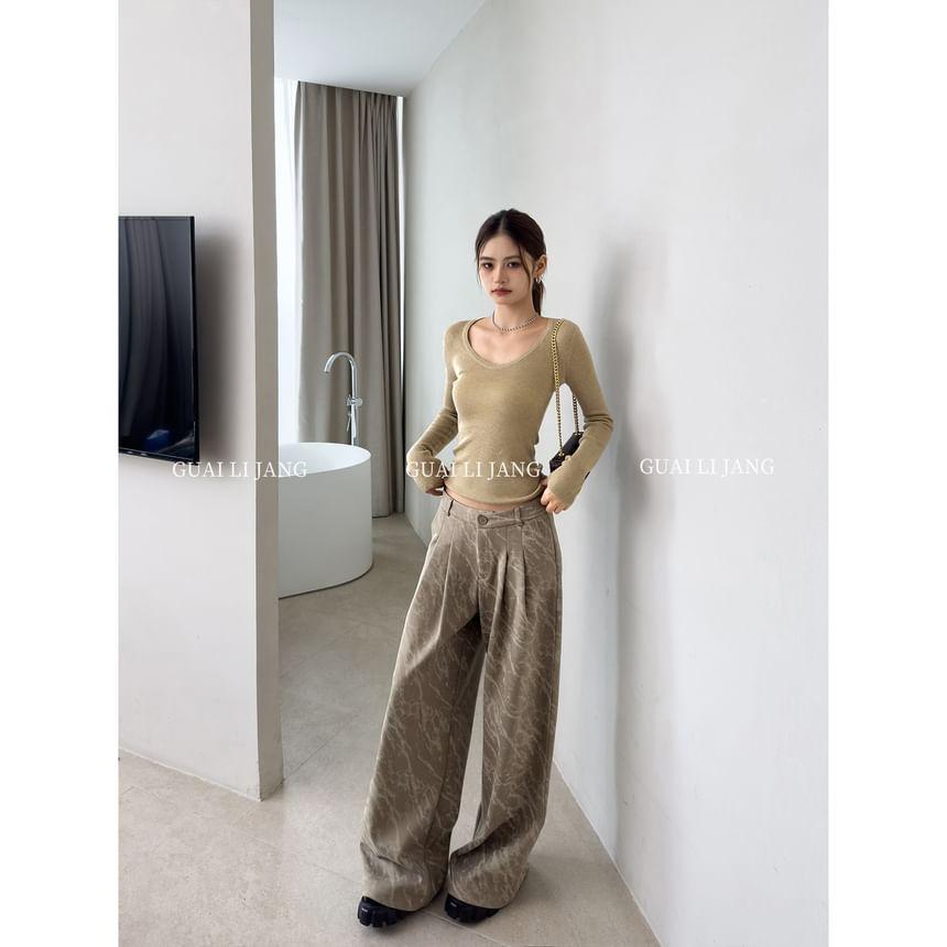 Mid Waist Tie Dye Wide Leg Pants Product Image