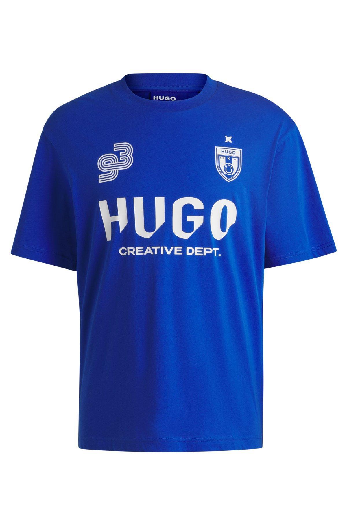 Cotton-jersey T-shirt with football-inspired prints Product Image