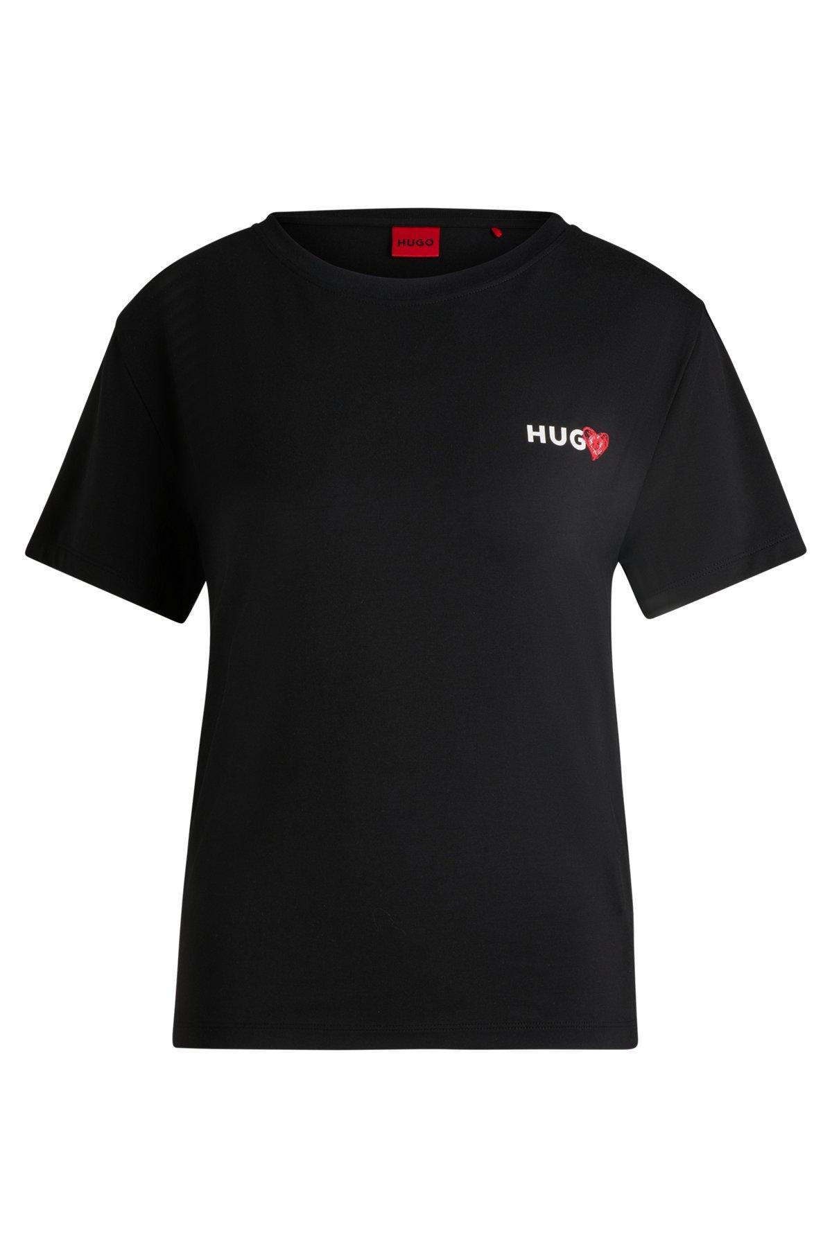Modal-blend pajama T-shirt with seasonal logo print Product Image
