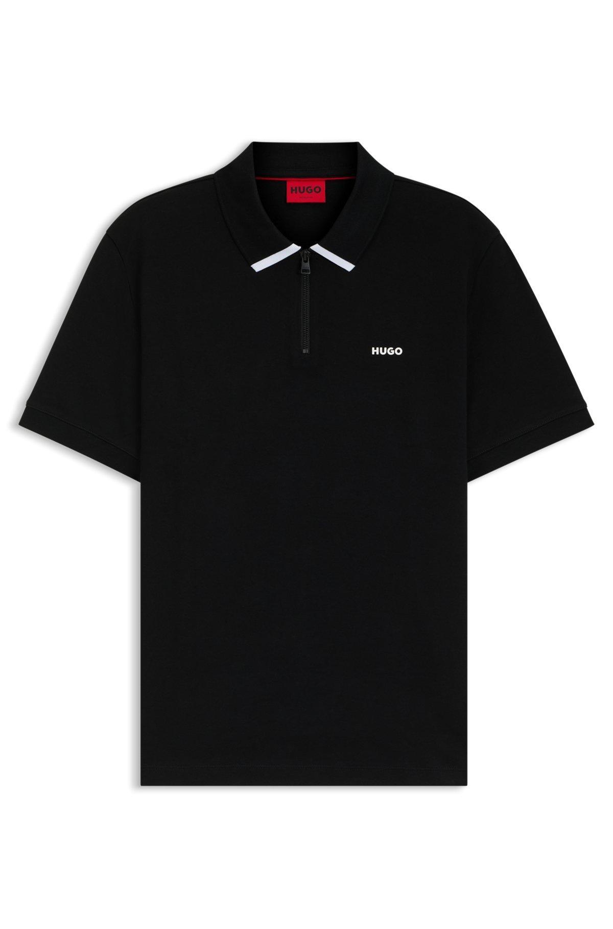 Cotton-piqué polo shirt with contrast logo Product Image