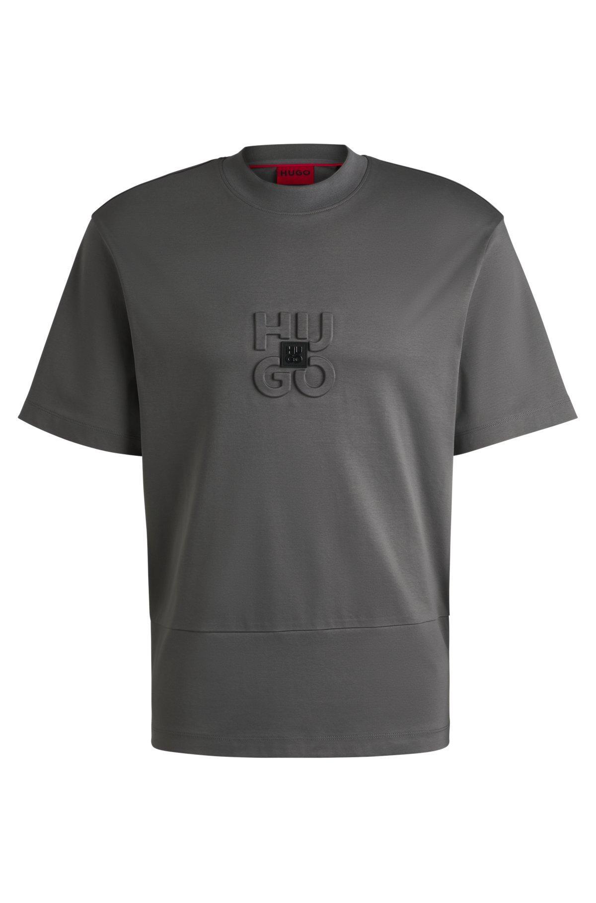 Interlock-cotton T-shirt with stacked logos Product Image