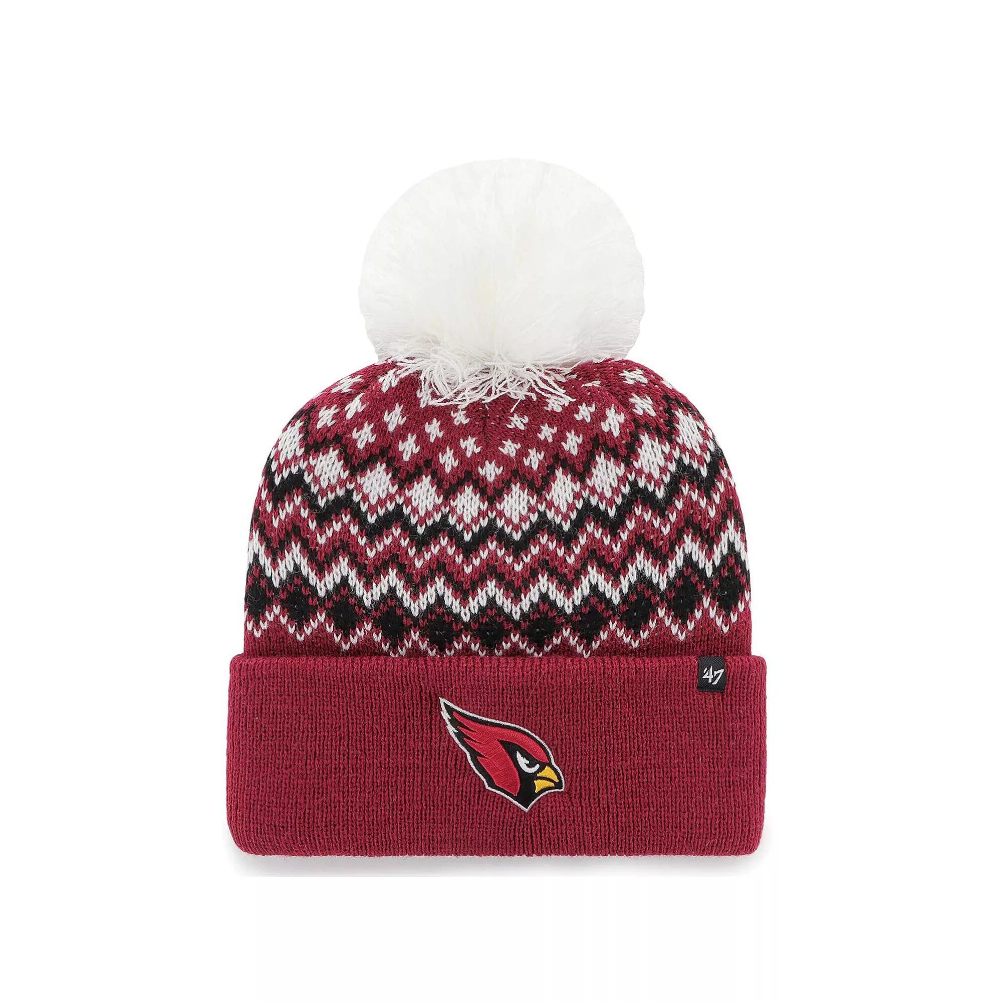 Women's '47 Cardinal Arizona Cardinals Elsa Cuffed Knit Hat with Pom, Red Product Image