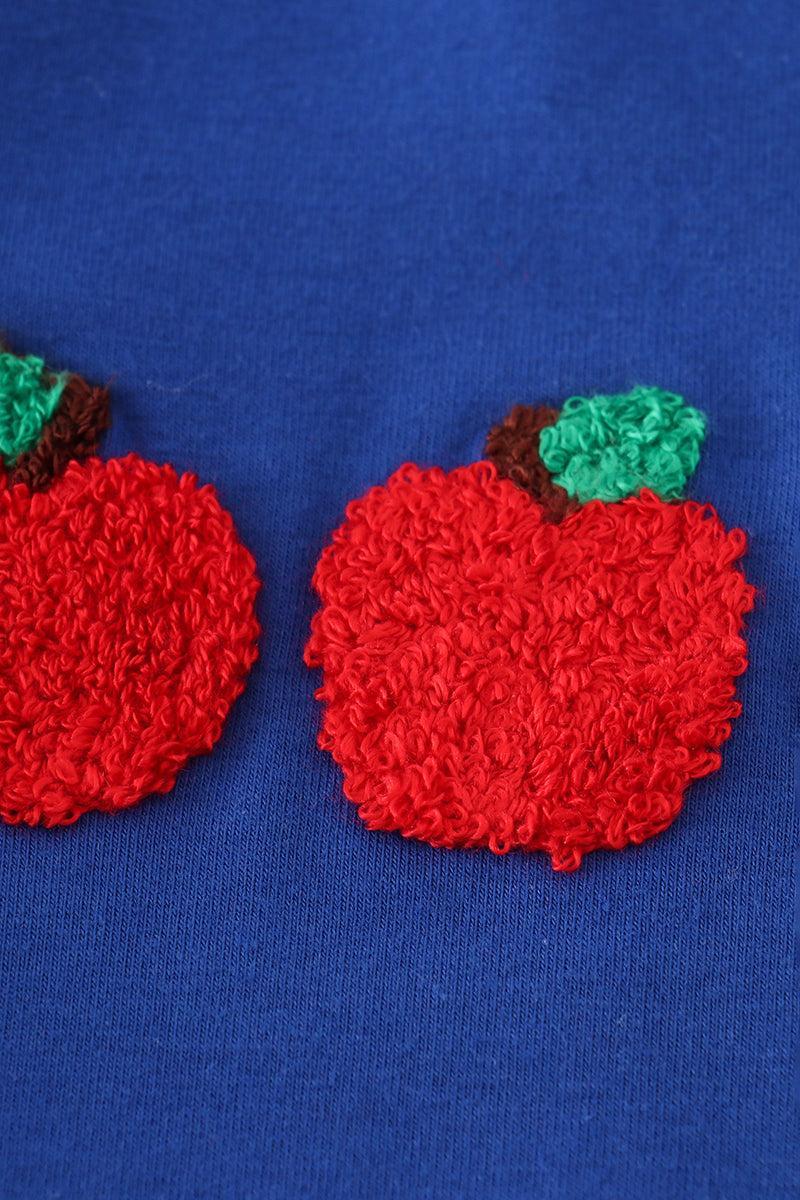 Blue apple french knot shorts set Product Image