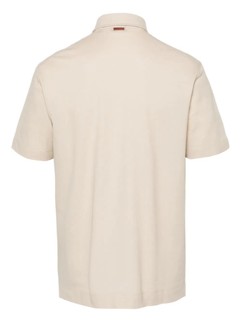ZEGNA Chest-pocket Polo Shirt In Neutrals Product Image