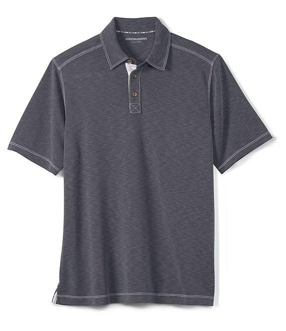 Johnston & Murphy Vintage Solid Slub Short Sleeve Polo Shirt Product Image