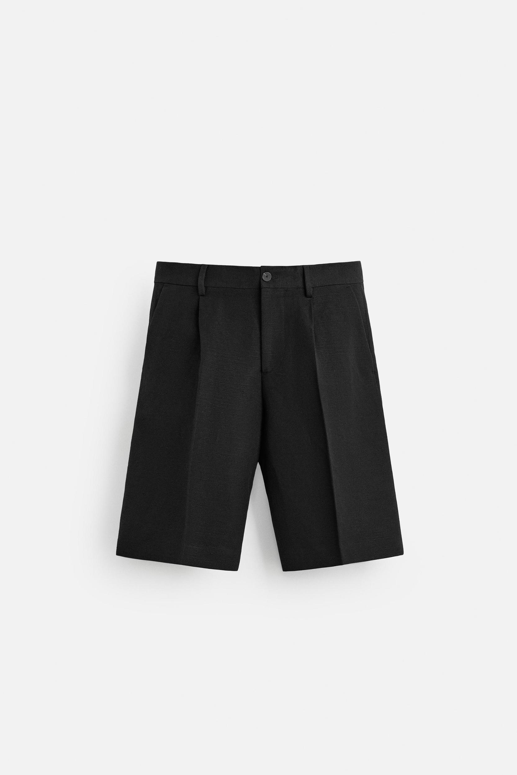 LIMITED EDITION LINEN COTTON PLEATED SHORTS Product Image