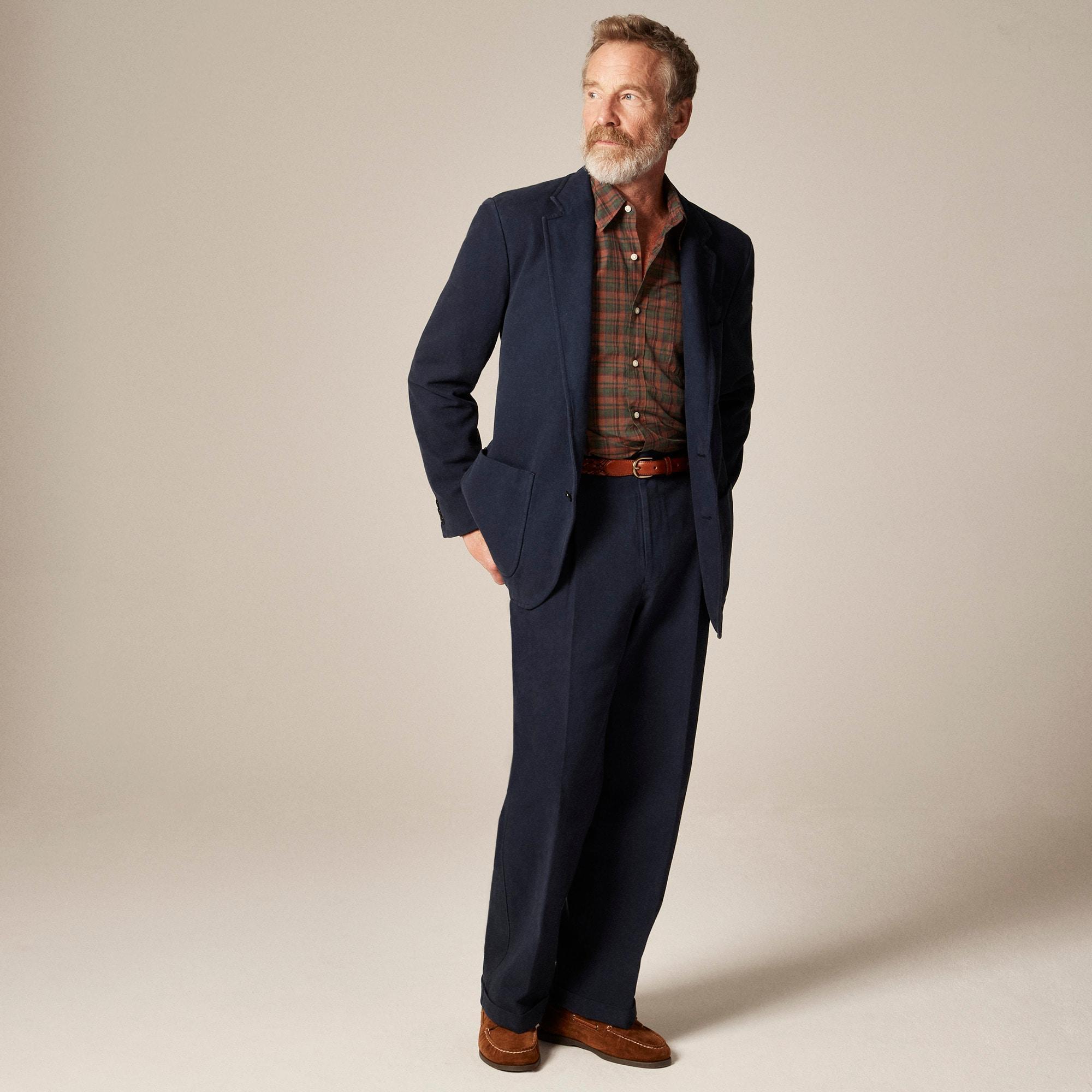 Relaxed-fit suit jacket in garment-dyed Italian cotton twill Product Image