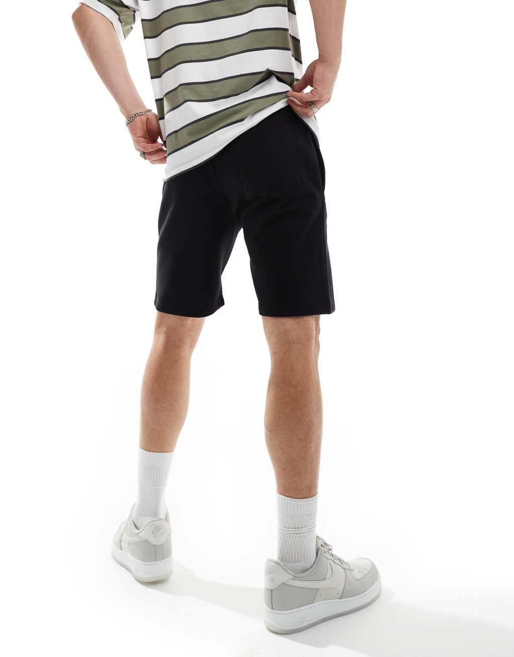 French Connection jersey cargo shorts in black Product Image