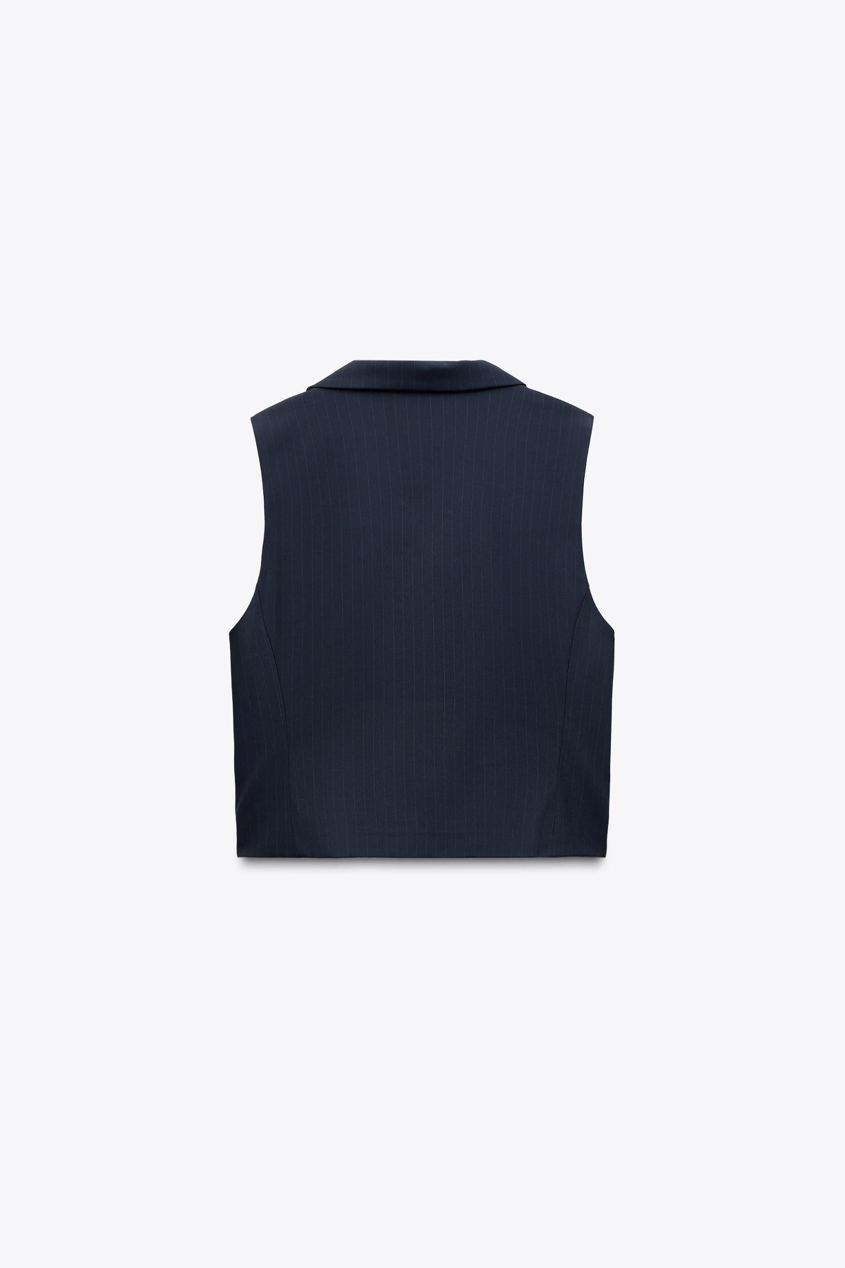 FITTED PINSTRIPE VEST Product Image