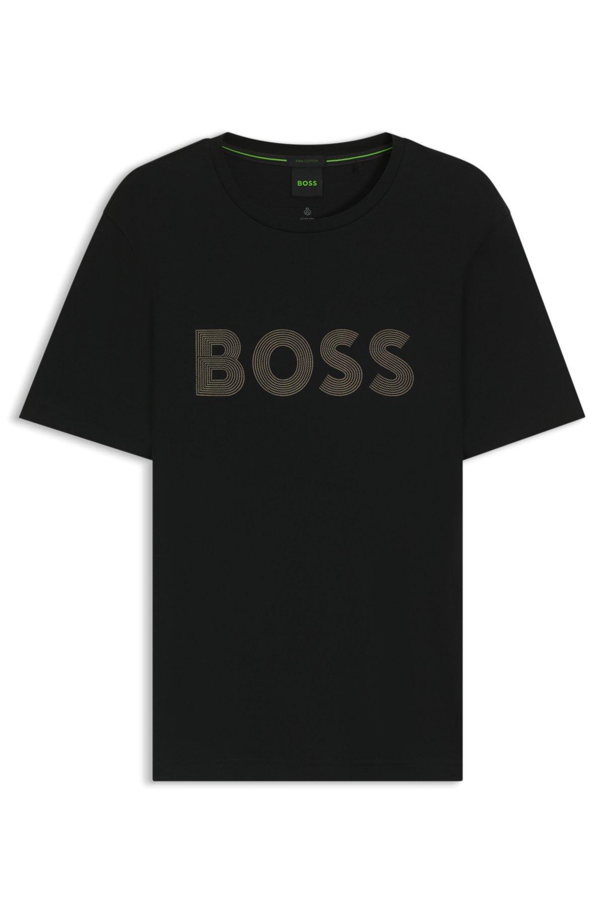 Pima-cotton T-shirt with gloss logo Product Image