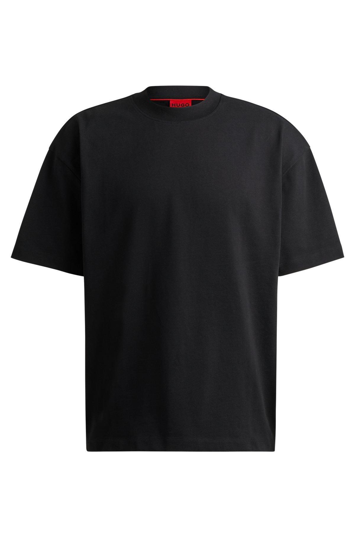 Oversize-fit all-gender T-shirt in cotton with logo label Product Image