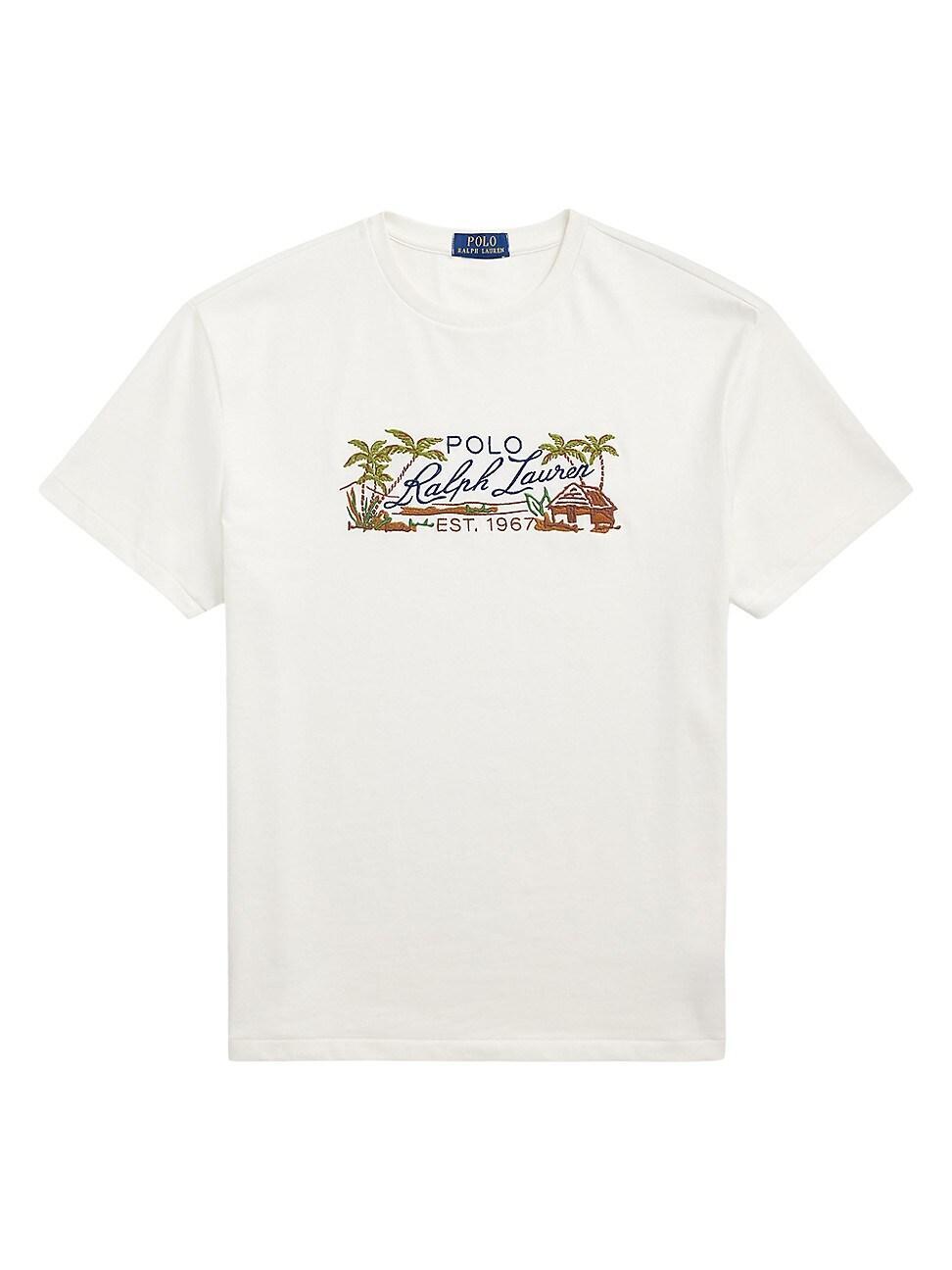 Mens Logo Embroidered Jersey T-Shirt Product Image
