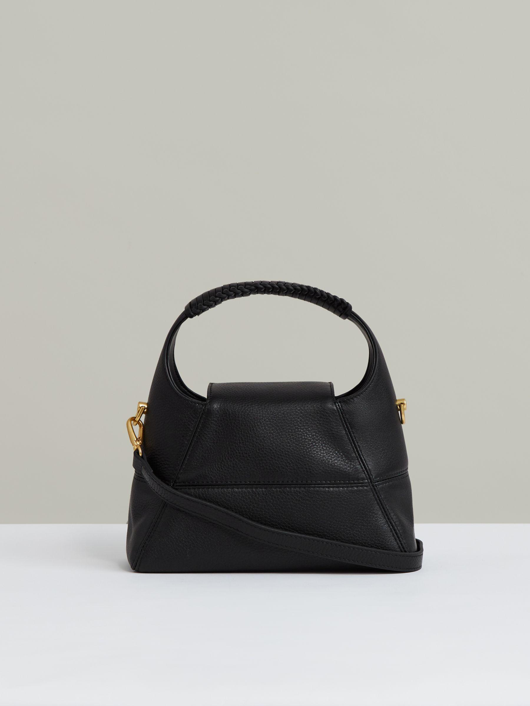 Grained-Leather Shoulder Bag in Black Product Image