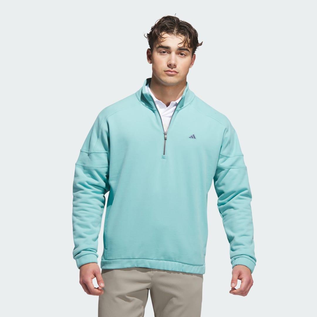 adidas Go-to Heritage Loose Quarter-Zip Mint Ton M Mens Product Image