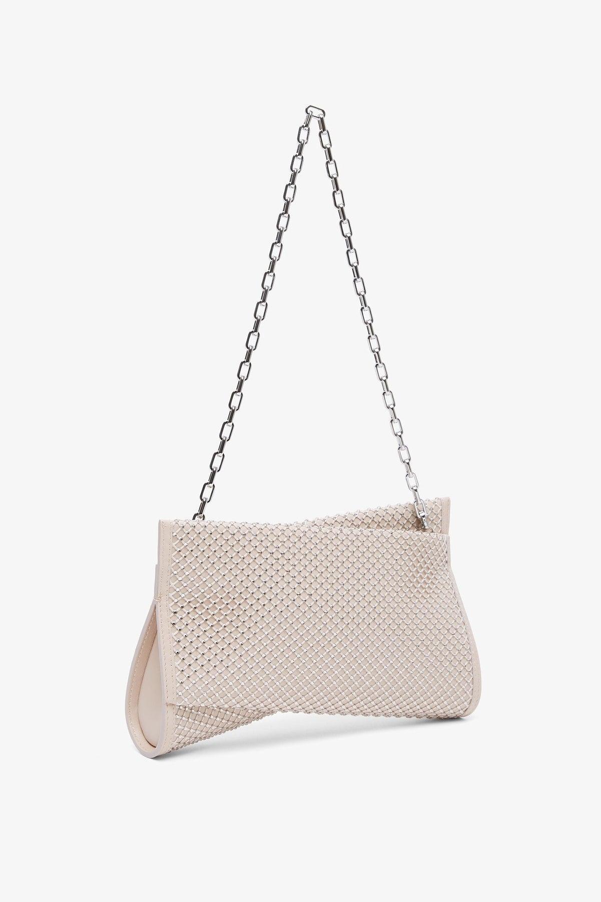 CHRISTIAN LOUBOUTIN Loubitwist Small Beige Strass Bag In Neutral Product Image