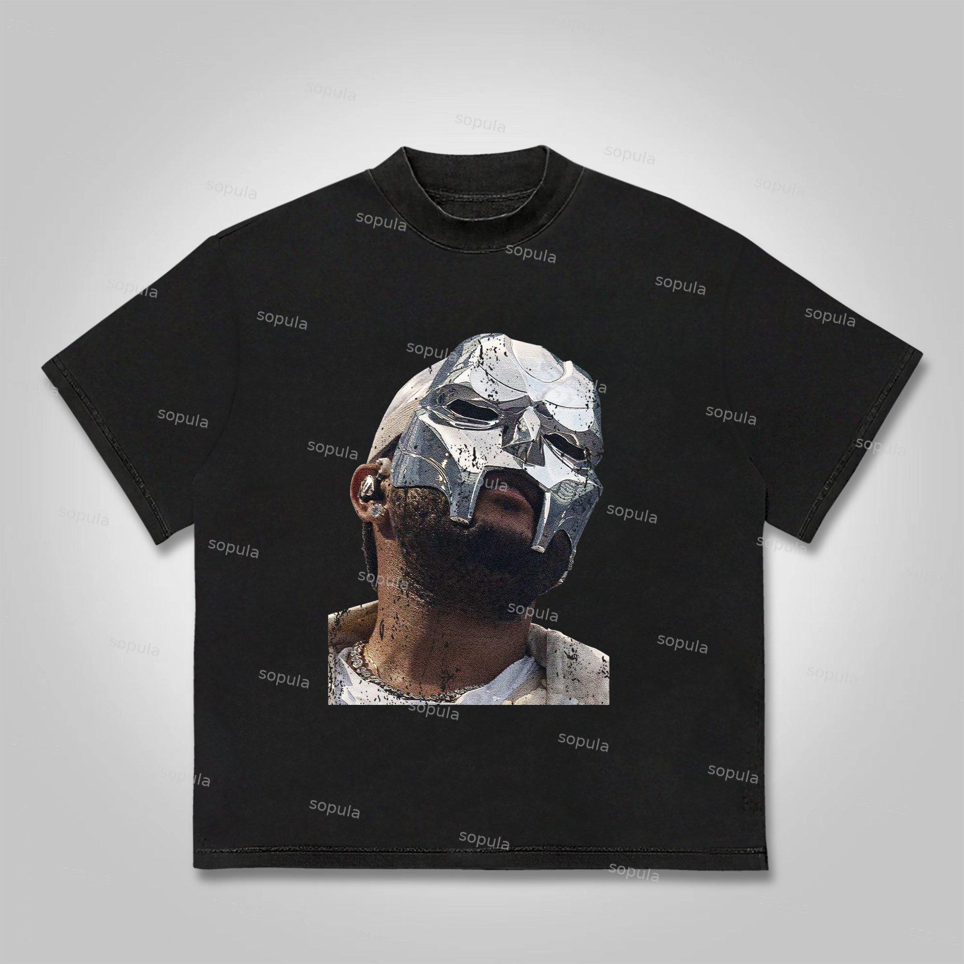 Sopula Vintage The Illest Villain Mf Doom Graphic Print Cotton T-Shirt Product Image