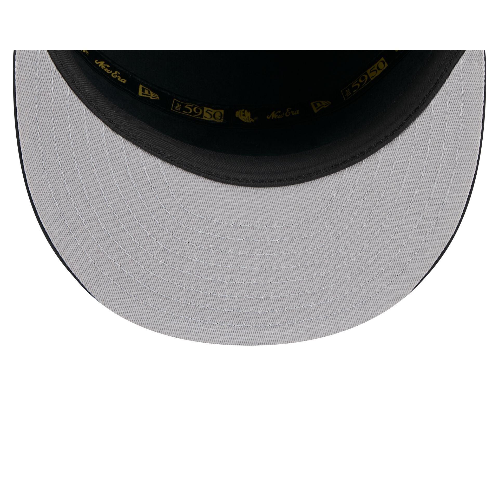 Atlanta Braves Black and White Basic 59FIFTY Fitted Hat Male Product Image