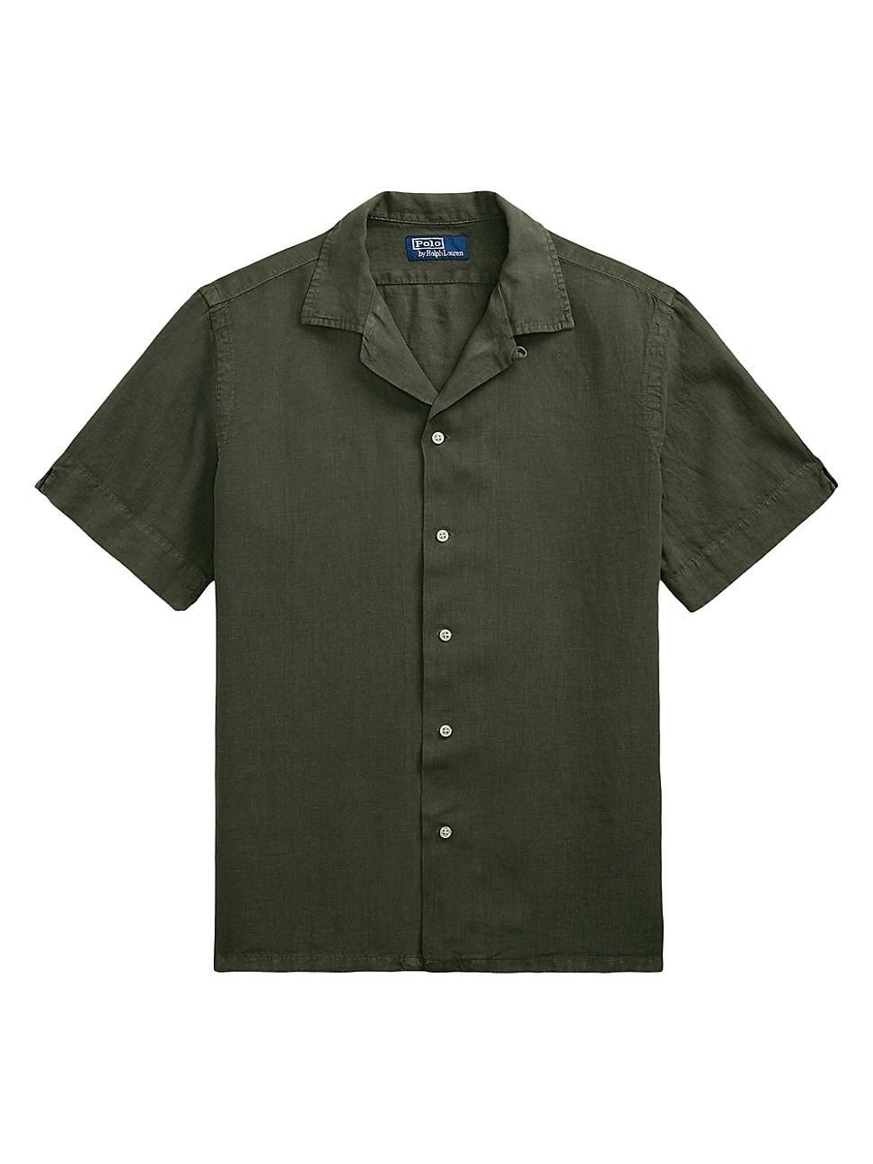 Mens Classic-Fit Linen Camp Shirt Product Image