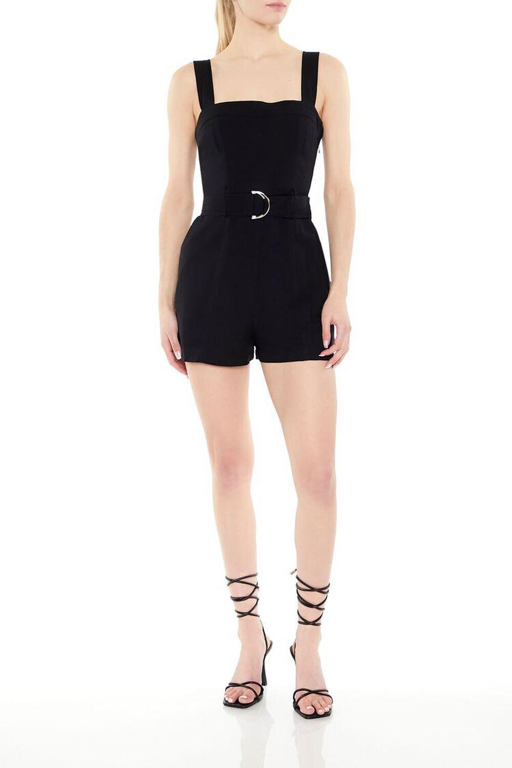 Belted Square-Neck Tank Romper | Forever 21 Product Image