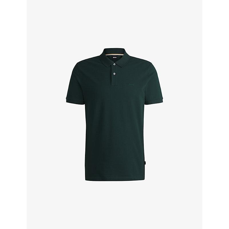 HUGO BOSS Pallas Regular-fit Polo Shirt In Cotton In Open Green Product Image